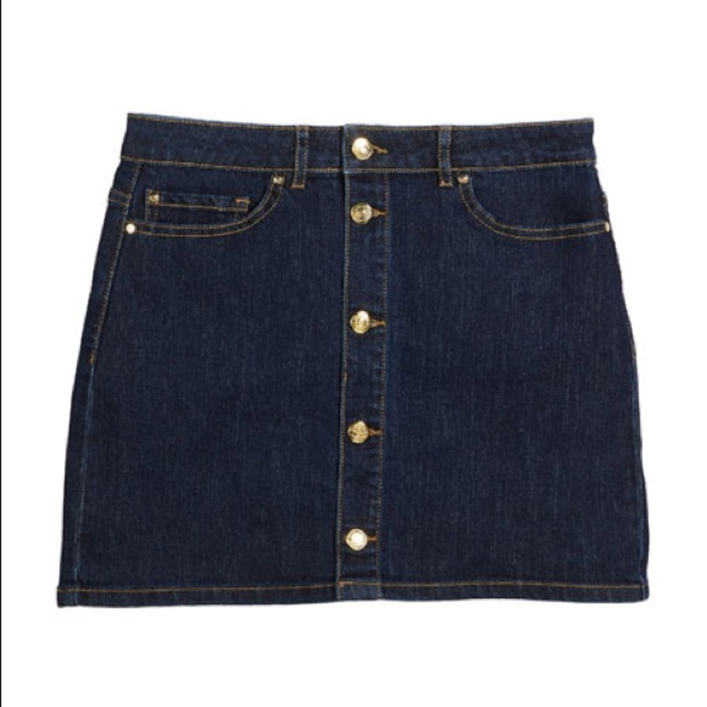NEW KATE SPADE NEW YORK
button-front denim mini skirt size 14